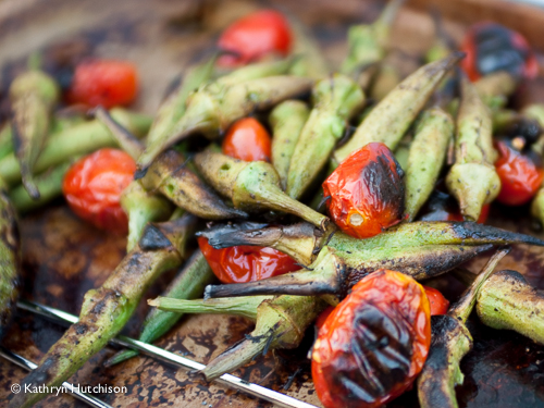 Easy Grilled Okra and Tomatoes